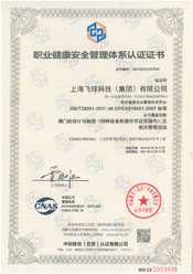 OHSAS 18001:2007職業健康安全管理體系認證證書